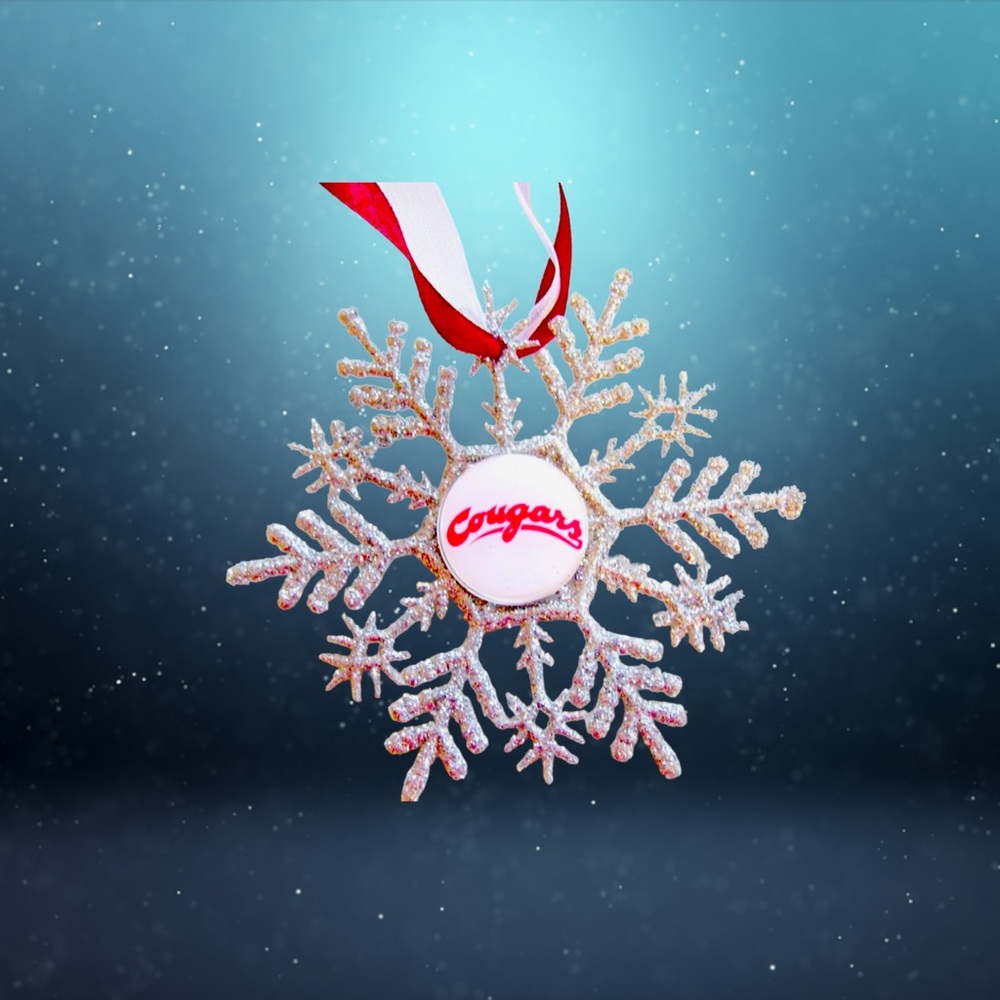Washington State Univ COUGARS Snowflake Ornament *NEW*
